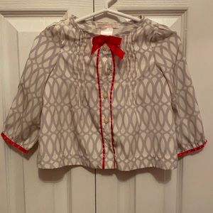 Janie and Jack button down silk -like shirt